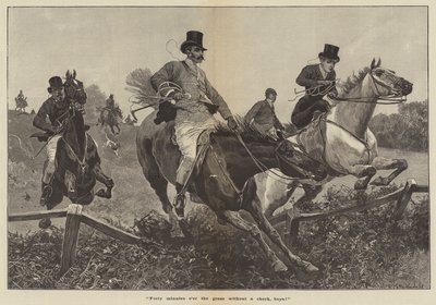 Forty Minutes Over the Grass Without a Check, Boys! by Richard Caton Woodville junior